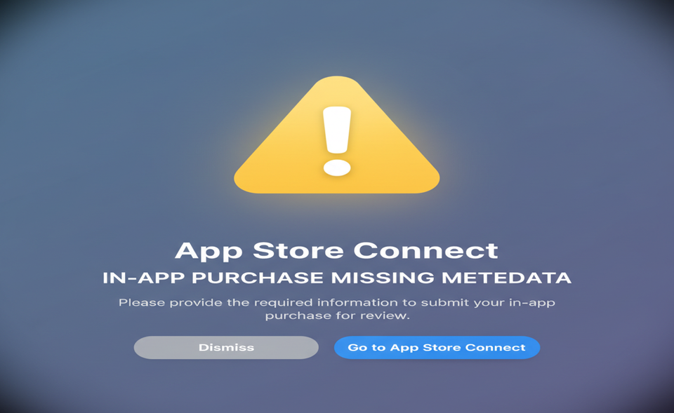 App Store In-App Purchase Missing Metadata 오류 완벽 정리 (App Store Connect 인앱결제 설정 가이드)